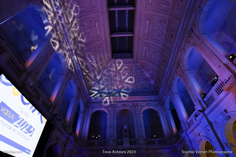 Prestation technique globale des voeux Tous Acteurs 2023 au Palais de la Bourse à Marseille