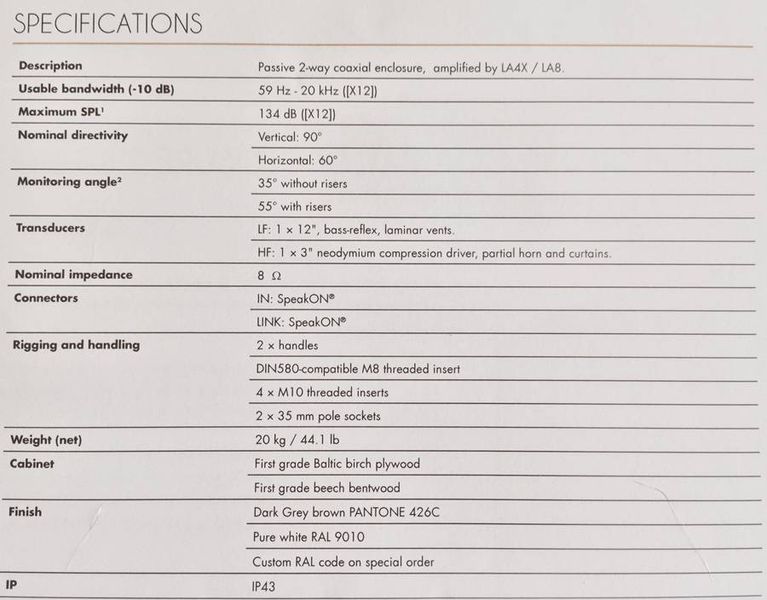 Location d'une Enceinte coaxiale X12 L-ACOUSTICS